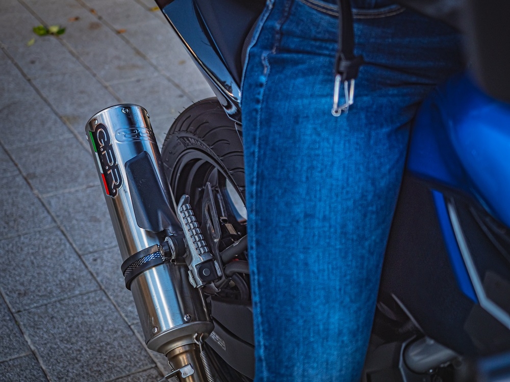 Esapament GPR compatibil cu Kawasaki Z 125 2021 Evacuare slip-on omologata, inclusiv db killer detașabil și cot de legătură,M3 Inox 