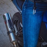 Esapament GPR compatibil cu Kawasaki Z 125 2021 Evacuare slip-on omologata, inclusiv db killer detașabil și cot de legătură,M3 Inox 