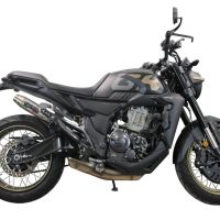Exhaust compatible with Zontes 350 R1 2022-2024, Deeptone Inox, Homologated legal slip-on exhaust including removable db killer and link pipe