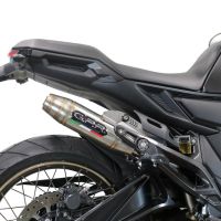 Exhaust compatible with Zontes 350 R1 2022-2024, Deeptone Inox, Homologated legal slip-on exhaust including removable db killer and link pipe