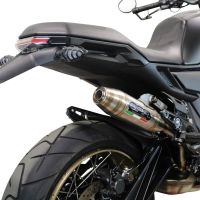 Exhaust compatible with Zontes 350 R1 2022-2024, Deeptone Inox, Homologated legal slip-on exhaust including removable db killer and link pipe