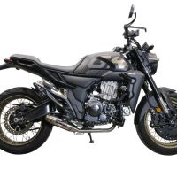 Exhaust compatible with Zontes 350 X1 2022-2024, Deeptone Inox, Racing full system exhaust, including removable db killer