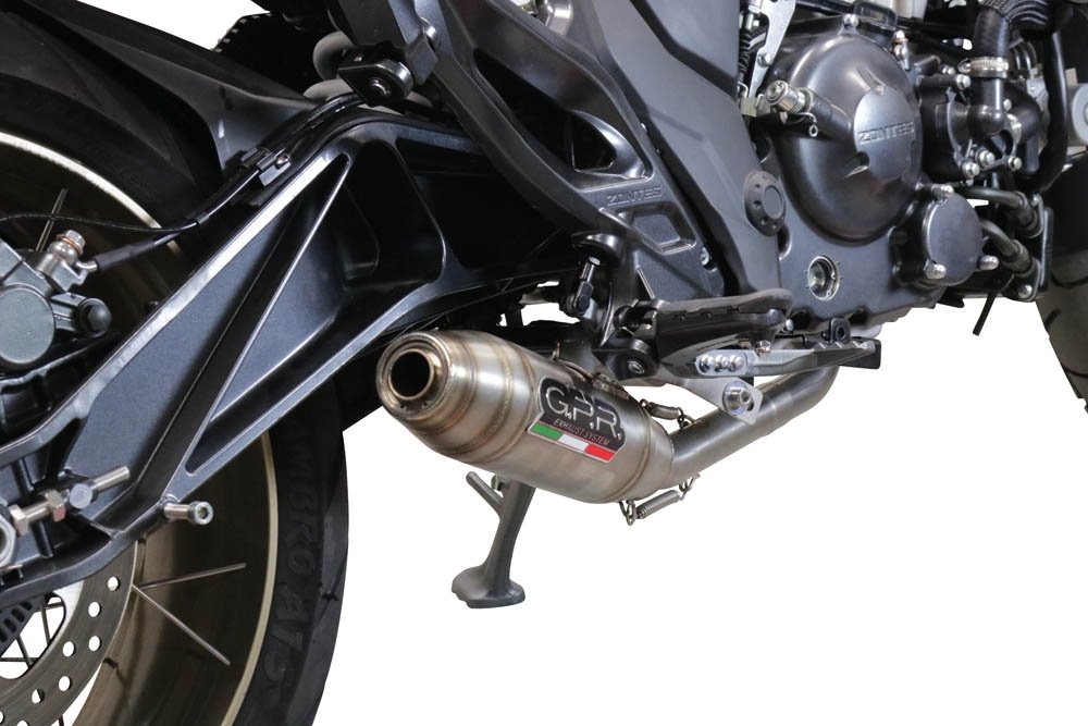 Exhaust compatible with Zontes 350 X1 2022-2024, Deeptone Inox, Racing full system exhaust, including removable db killer