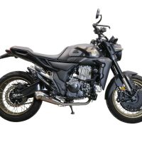 Exhaust compatible with Zontes 350 T1 ADV 2022-2024, Deeptone Inox, Racing full system exhaust, including removable db killer
