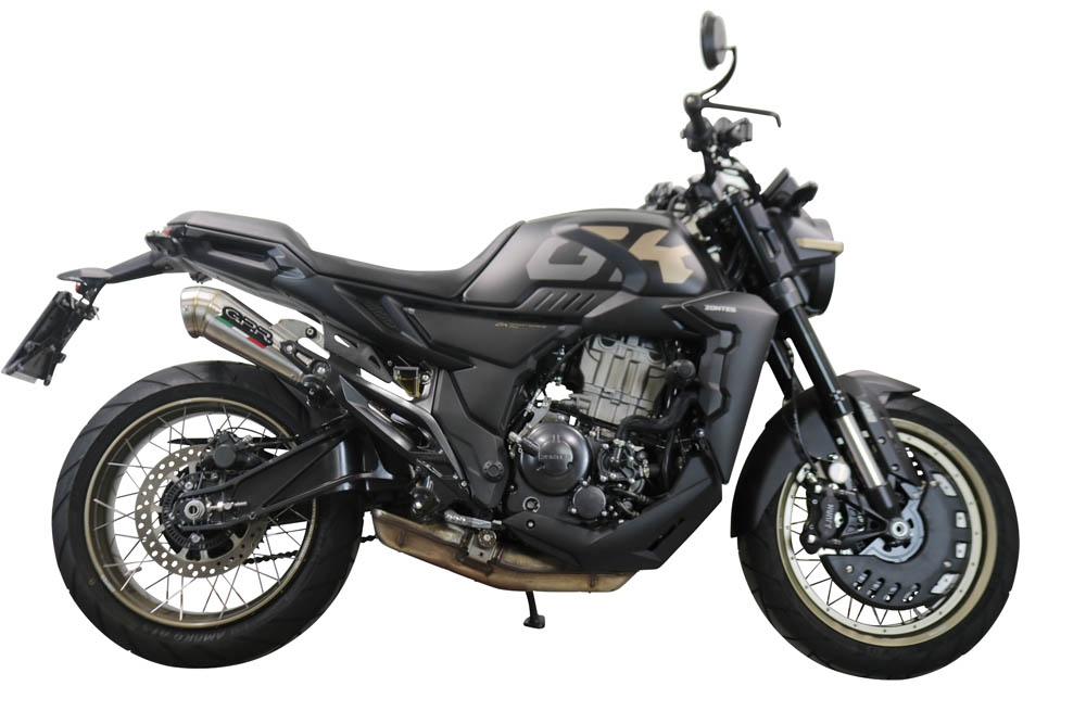 Exhaust compatible with Zontes 350 X1 2022-2024, Powercone Evo, Homologated legal slip-on exhaust including removable db killer and link pipe