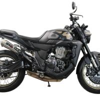 Exhaust compatible with Zontes 350 X1 2022-2024, Powercone Evo, Homologated legal slip-on exhaust including removable db killer and link pipe