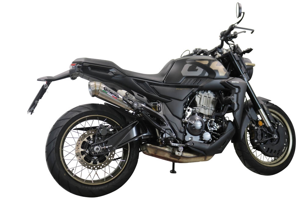 Exhaust compatible with Zontes 350 X1 2022-2024, Powercone Evo, Homologated legal slip-on exhaust including removable db killer and link pipe