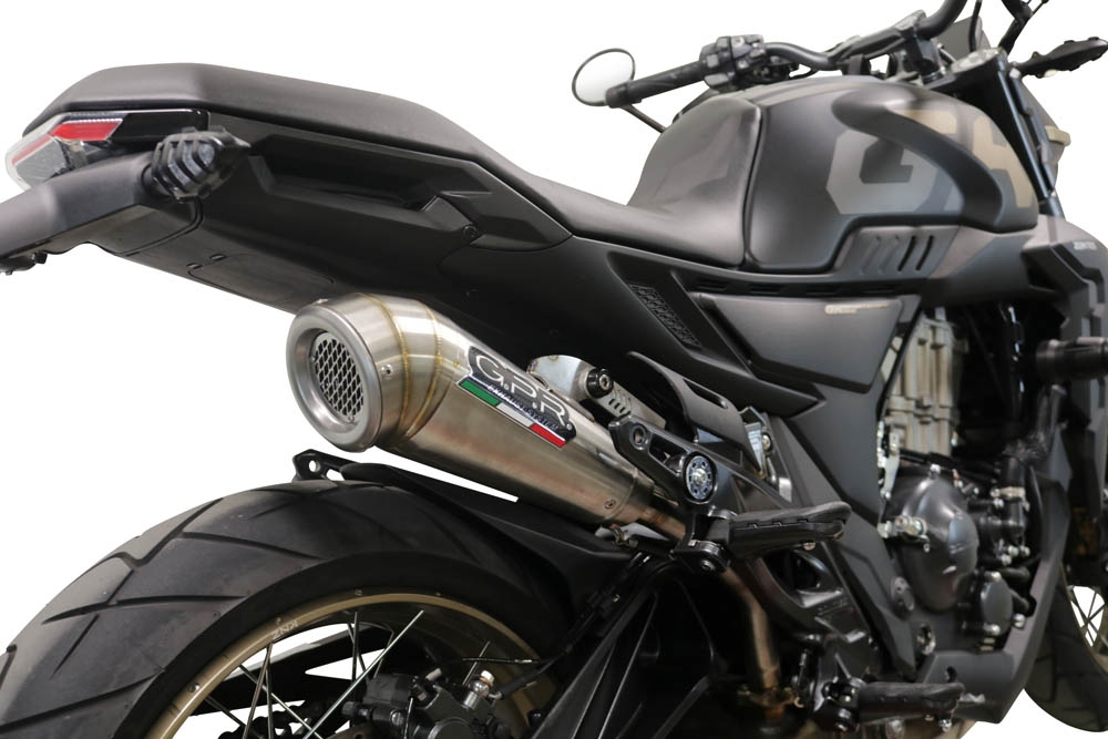 Exhaust compatible with Zontes 350 X1 2022-2024, Powercone Evo, Homologated legal slip-on exhaust including removable db killer and link pipe