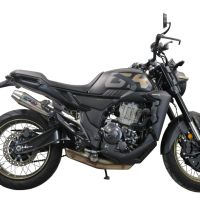 Exhaust compatible with Zontes 350 R1 2022-2024, Ultracone, Homologated legal slip-on exhaust including removable db killer and link pipe