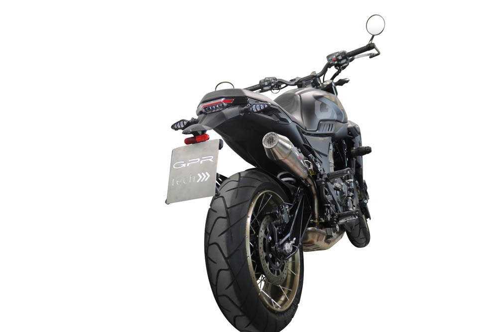 Exhaust compatible with Zontes 350 R1 2022-2024, Ultracone, Homologated legal slip-on exhaust including removable db killer and link pipe