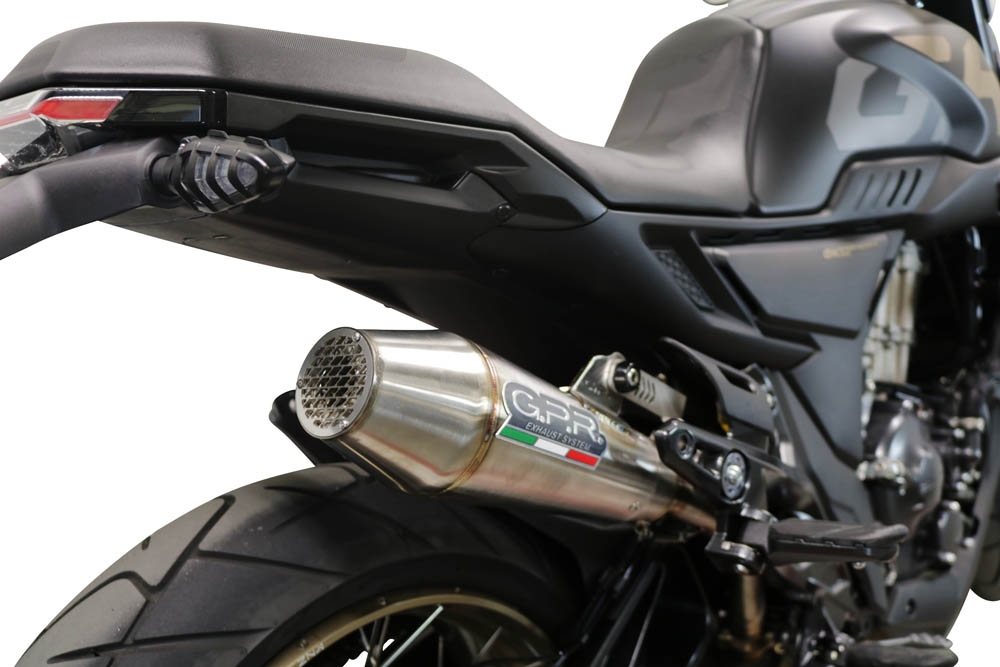 Exhaust compatible with Zontes 350 R1 2022-2024, Ultracone, Homologated legal slip-on exhaust including removable db killer and link pipe
