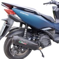 Exhaust compatible with Zontes M 125 2022-2024, Pentaroad Black, Homologated legal full system exhaust, including removable db killer and catalyst