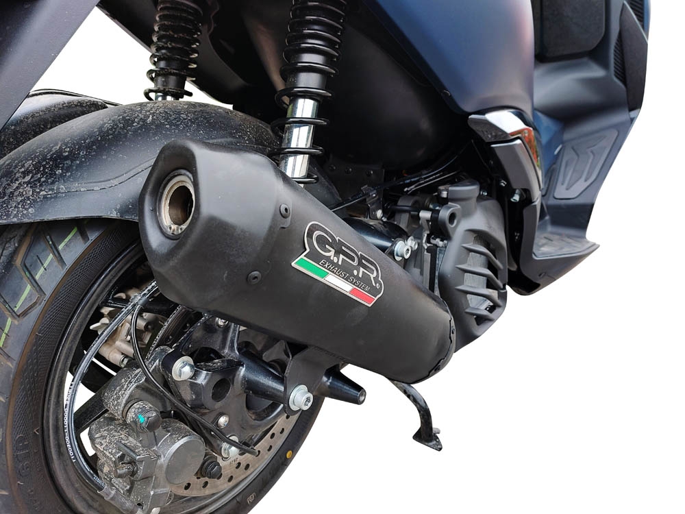 Exhaust compatible with Zontes M 125 2022-2024, Pentaroad Black, Homologated legal full system exhaust, including removable db killer and catalyst