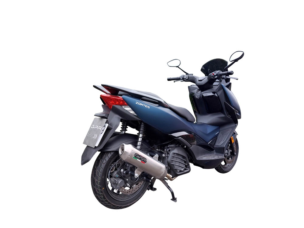Exhaust compatible with Zontes M 125 2022-2024, Pentaroad Inox, Homologated legal full system exhaust, including removable db killer and catalyst