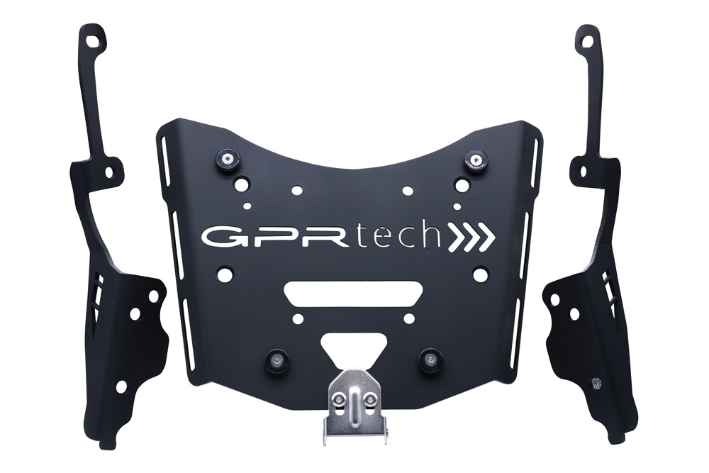 Roof rack GPR TECH compatible with  Zontes E 350 2023/2024 GPR TECH Specific rear rack Top Case ALPITECH 26 LT Rear rack,stainless steel made with 4 anchor points