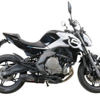 Exhaust compatible with Cf Moto 650 Mt 2021-2024, Furore Nero, Racing slip-on exhaust, including link pipe and removable db killer