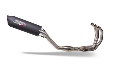 Exhaust compatible with Yamaha Mt-09 2021-2023, Furore Evo4 Nero, Homologated legal full system exhaust, including removable db killer and catalyst
