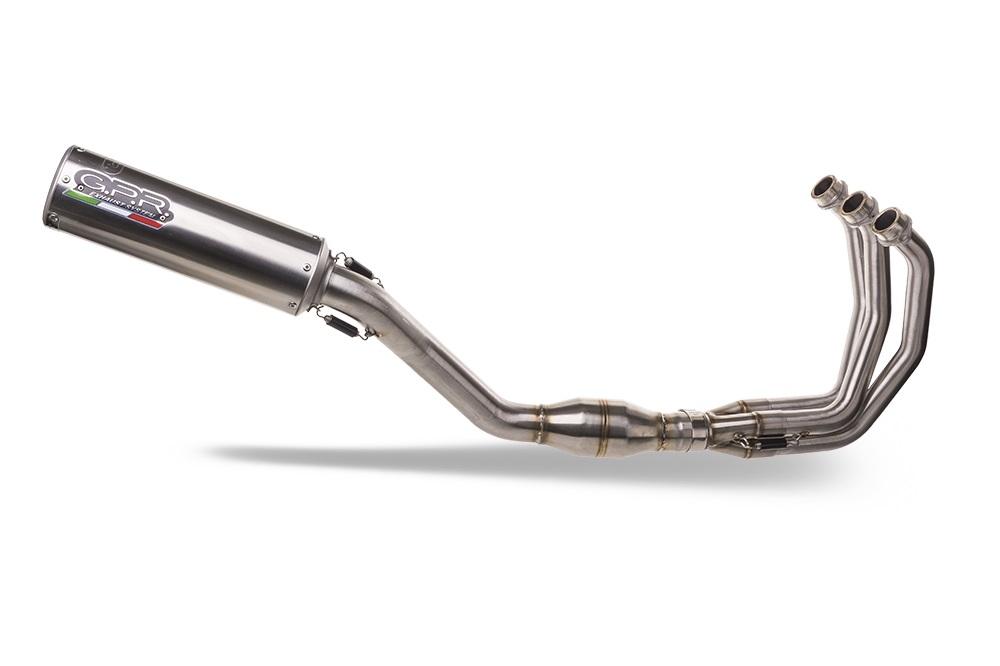 Exhaust compatible with Yamaha Tracer 9 GT 2021-2024, M3 Inox , Homologated legal full system exhaust, including removable db killer and catalyst
