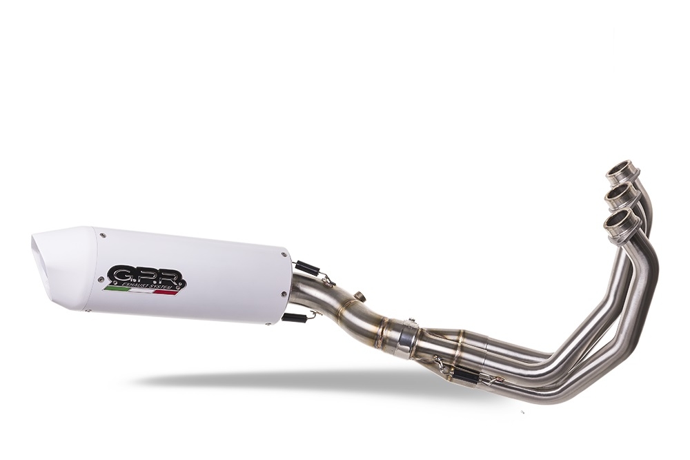 Exhaust compatible with Yamaha Mt-09 Tracer 900 2015-2016, Albus Ceramic, Homologated legal full system exhaust, including removable db killer