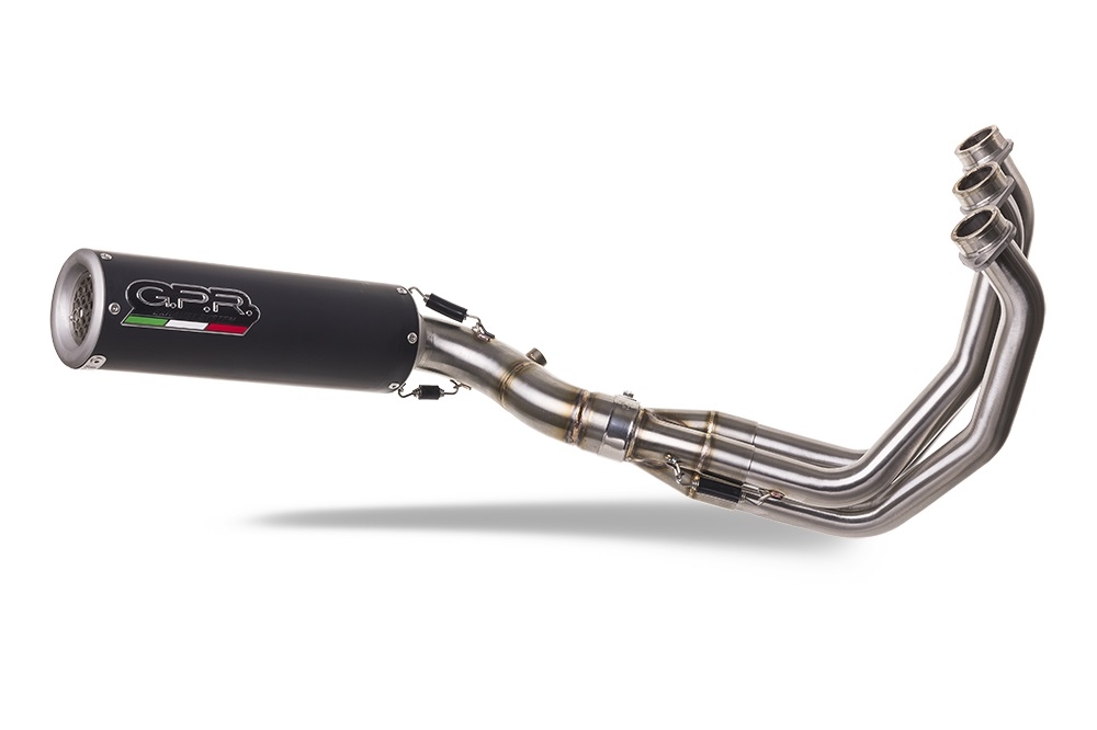 Esapament GPR compatibil cu Yamaha Mt-09 Tracer 900 2017 Sistem complet de evacuare legal omologat, inclusiv db killer și catalizator detașabil,M3 Black Titanium