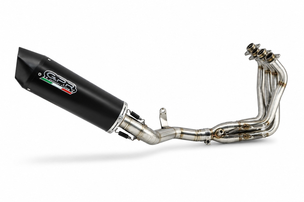 Esapament GPR compatibil cu Honda Cb 650 F 2017 Sistem complet de evacuare Racing, inclusiv db killer detașabil,Furore Nero