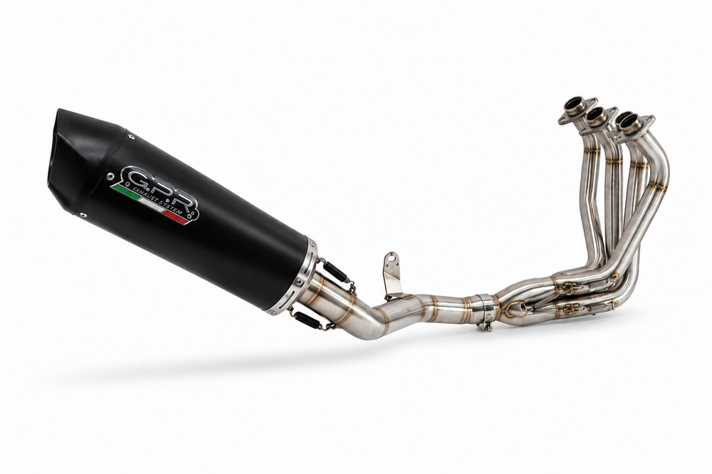 Esapament GPR compatibil cu Honda Cb 650 F 2017 Sistem complet de evacuare Racing, inclusiv db killer detașabil,Furore Nero