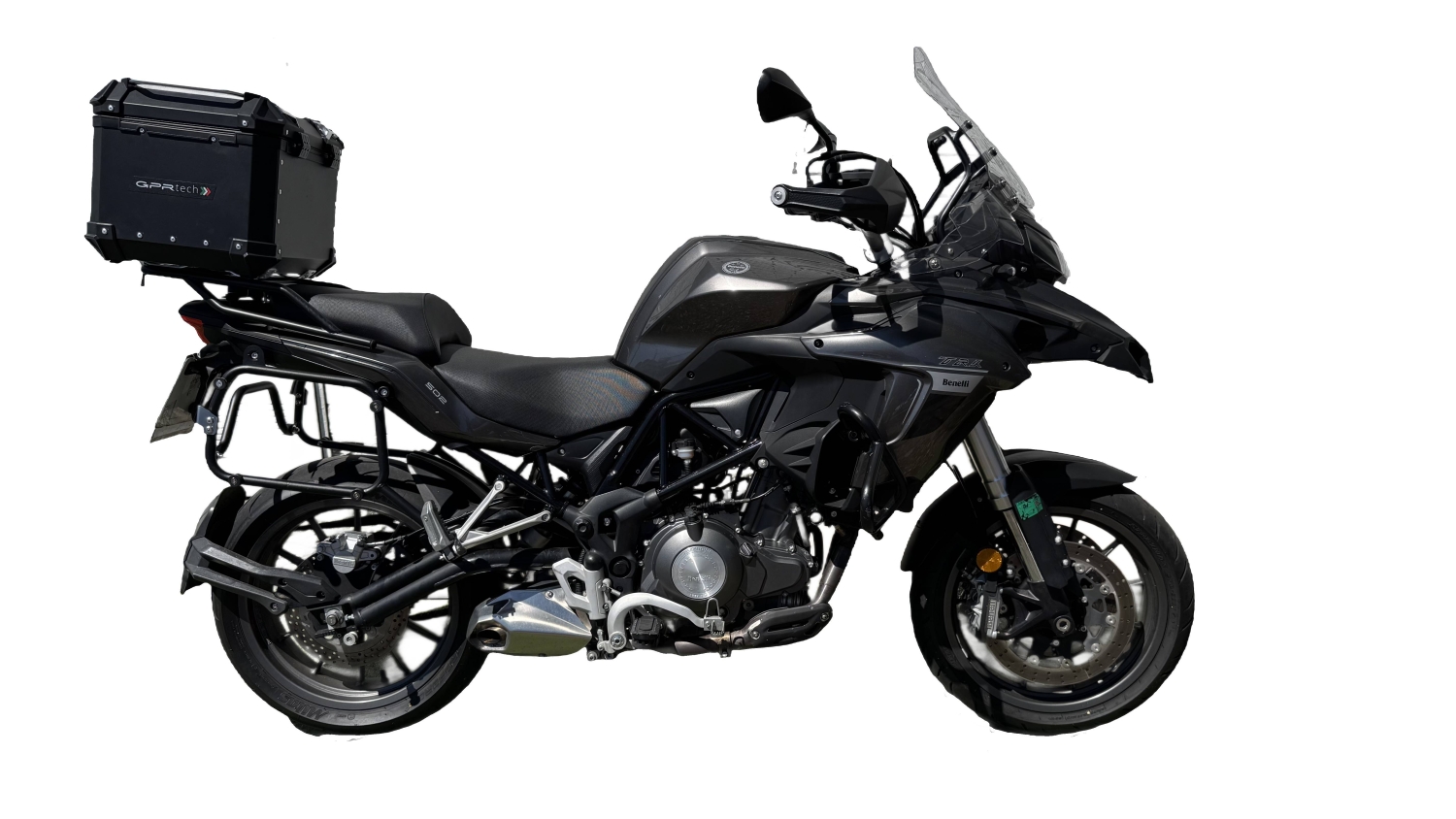 Top case GPR TECH  Benelli Trk 502 X 2021/2024 e5 Zwart Topcase din aluminiu, culoare neagră, cu placă specifică inclusă Capacitate 35 litri.