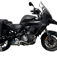 GPR TECH Uyumlu  Benelli Trk 502 2021/2024 e5 Zwart Pereche de cutii laterale din aluminiu, culoare neagră, cu suport specific pentru geantă Capacitate 38 litri + 38 litri.