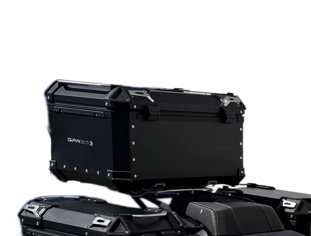 Top case GPR TECH compatible with  Voge 525DSX 2023/2025 e5 GPR TECH Top case in aluminum, black color with specific plate included Capacity 55 LT.