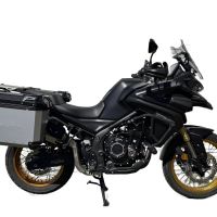 GPR TECH Uyumlu  Voge 525DSX 2023/2025 e5 Zilver Pereche de cutii laterale din aluminiu cu partea dreaptă conturată, culoare argintie, cu suport specific pentru geantă Capacitate 38 litri + 32 litri.