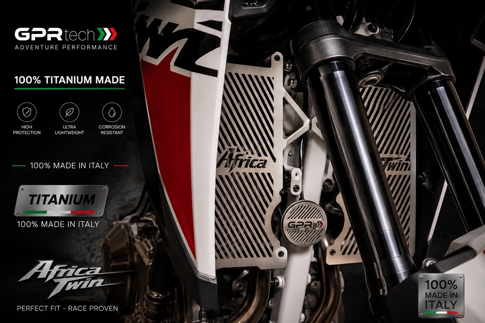 GPR TECH compatible with  Honda Crf 1100 L Africa Twin 2024/2026 e5 plus GPR TECH Titanium radiator guard  