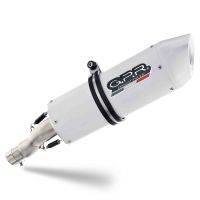 Esapament GPR compatibil cu Bmw F 800 R 2009 Evacuare slip-on omologata, inclusiv db killer detașabil și cot de legătură,Albus Ceramic