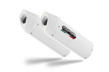 Esapament GPR compatibil cu Kawasaki Zr7 - S 1999 Amortizor de zgomot cu bolt-on omologat, inclusiv db killer detașabil,Albus Ceramic