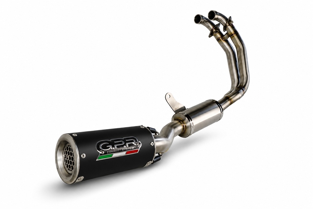 GPR exhaust compatible with Aprilia TUONO 660 2025-2026, M3 Black Titanium, Racing full system exhaust, including removable db killer 