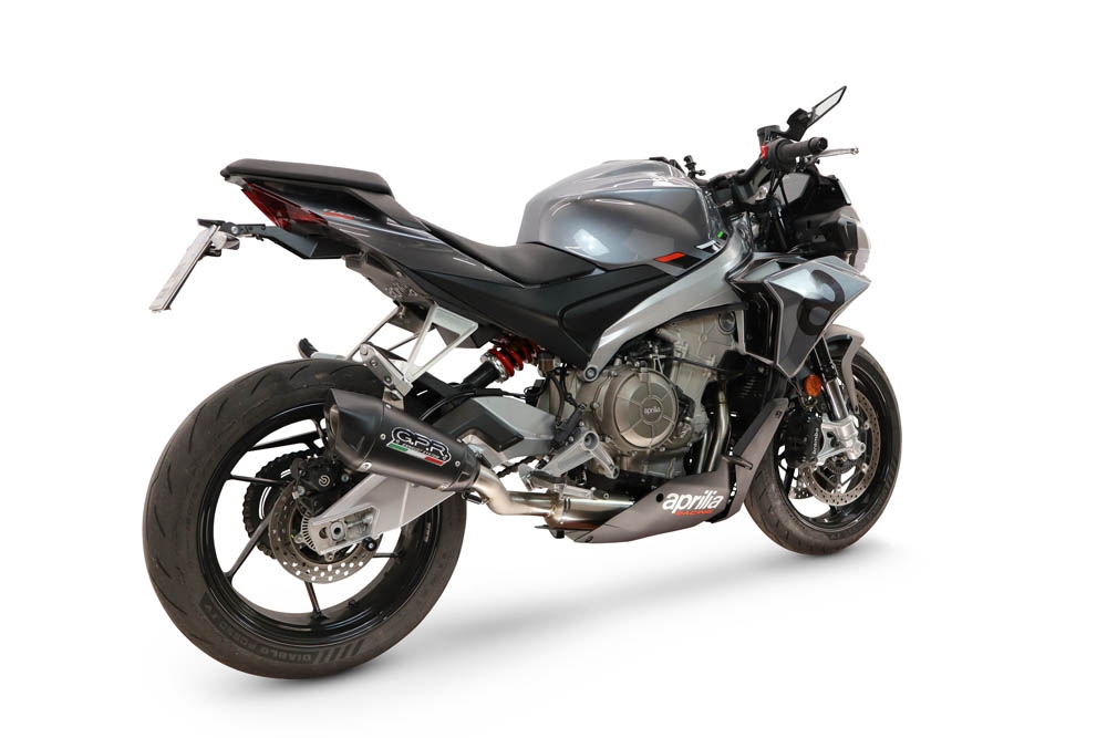 GPR exhaust compatible with Aprilia TUONO 660 2021-2024, GP-Revo Black Titanium, Racing full system exhaust, including removable db killer 