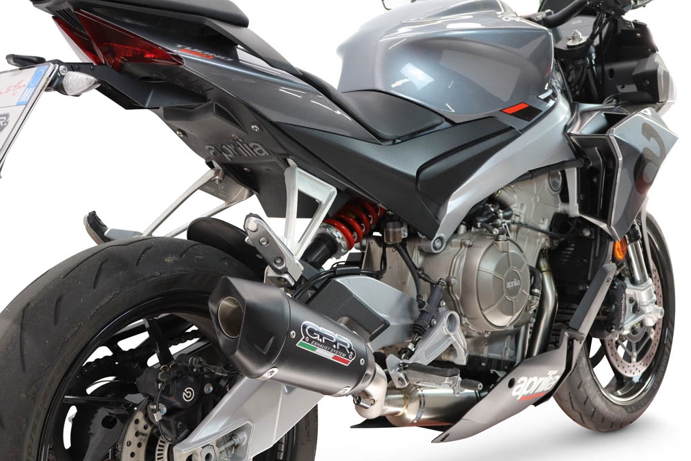 GPR exhaust compatible with Aprilia TUONO 660 2021-2024, GP-Revo Black Titanium, Racing full system exhaust, including removable db killer 