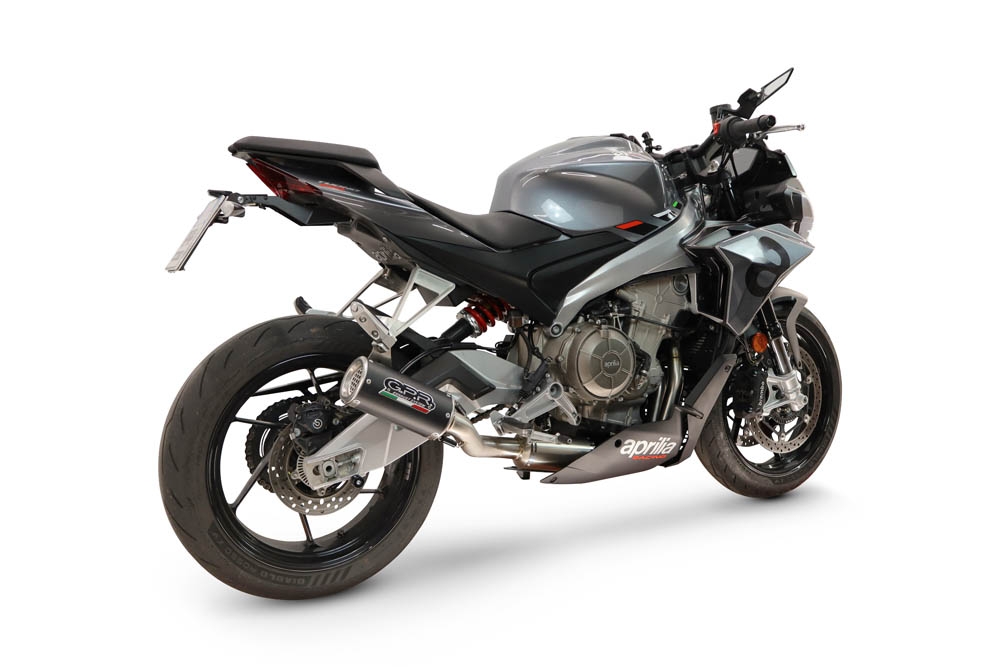 GPR exhaust compatible with Aprilia TUONO 660 2025-2026, M3 Black Titanium, Racing full system exhaust, including removable db killer 