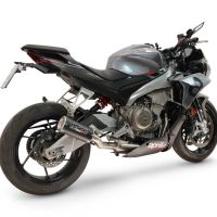 GPR exhaust compatible with Aprilia TUONO 660 2025-2026, M3 Black Titanium, Racing full system exhaust, including removable db killer 