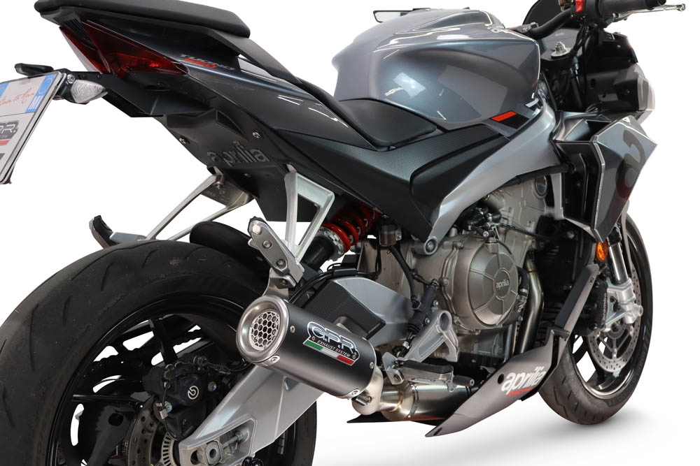 GPR exhaust compatible with Aprilia TUONO 660 2025-2026, M3 Black Titanium, Racing full system exhaust, including removable db killer 