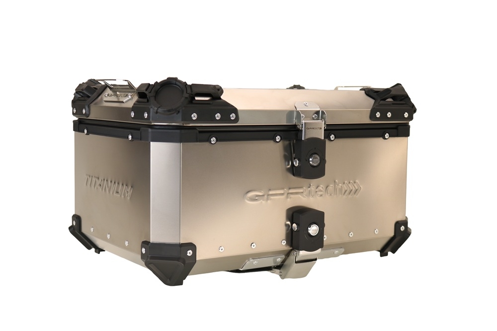 GPR TECH TOP CASE ALPI-TECH 55 LT Top case in Titanium , Titanium Natural color with universal plate included Capacity 55 LT.