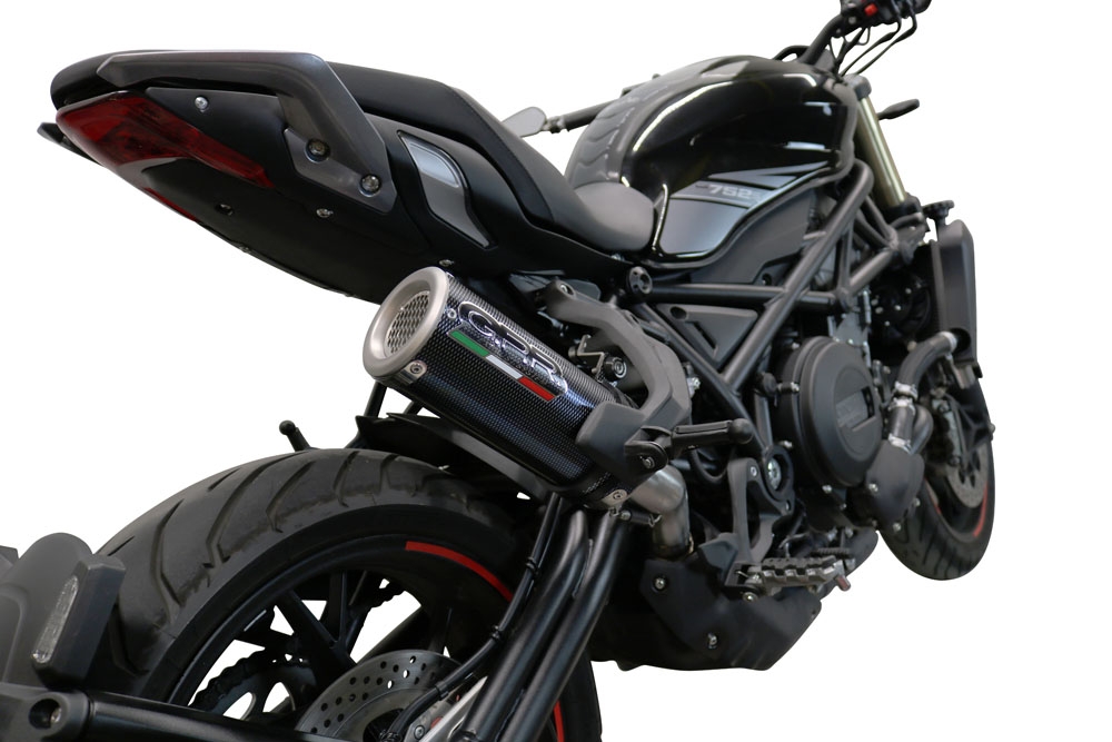 Esapament GPR compatibil cu Benelli 752 S 2019 Evacuare slip-on omologata, inclusiv db killer detașabil și cot de legătură,M3 Poppy 
