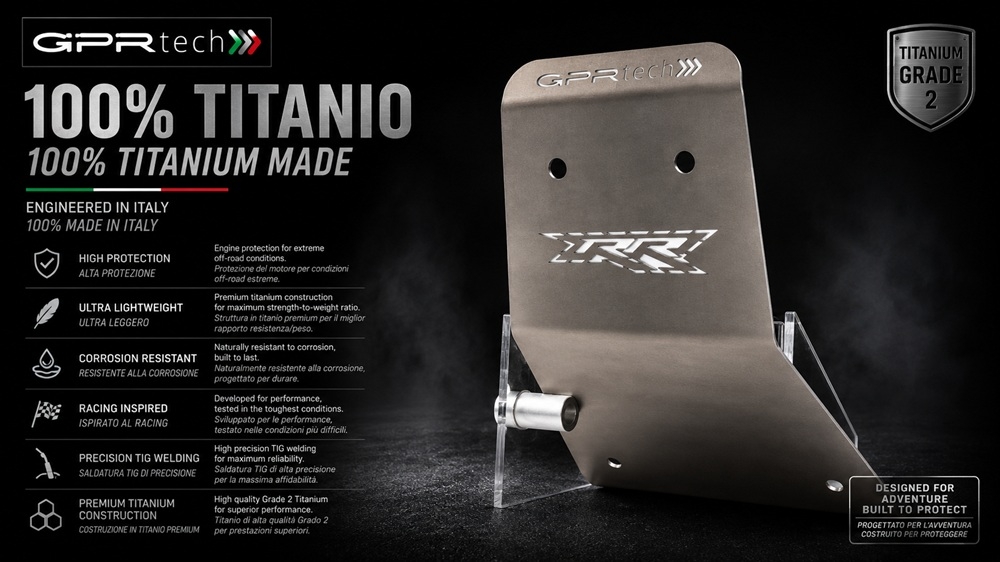 GPR TECH compatible with  Beta RR 125 4T Enduro LC 2021/2023 e5 GPR TECH Titanium Skid plate 