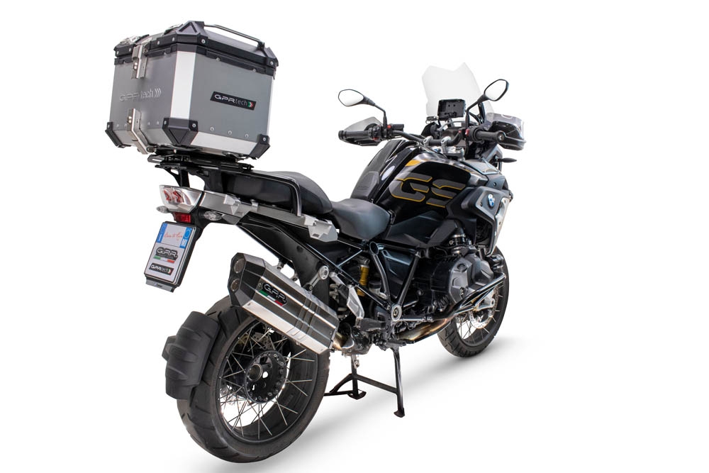Top case GPR TECH  Bmw R 1250 Gs 2019/2020 e4 Zilver Topcase din aluminiu, culoare argintie, cu placă specifică inclusă Capacitate 35 litri.