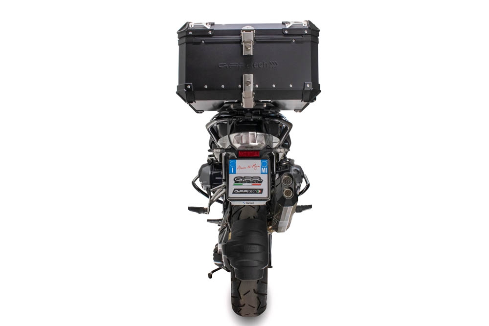Top case GPR TECH compatible with  Bmw R 1250 Gs 2021/2024 e5 GPR TECH Top case in aluminum, black color with specific plate included Capacity 55 LT.