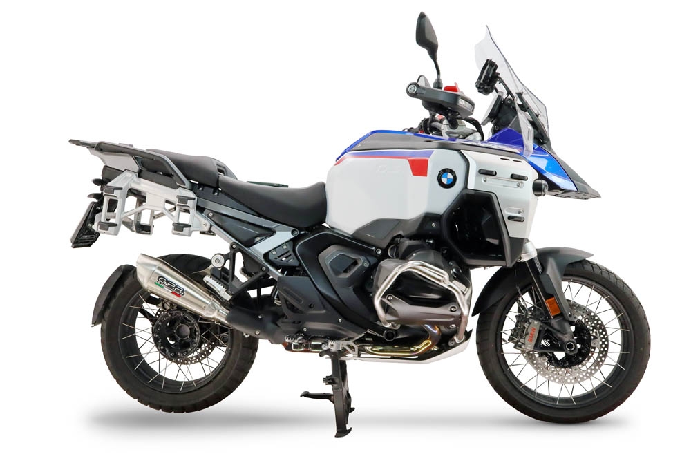 GPR exhaust compatible with Bmw R 1300 GS Adventure 2024-2026, GP-Revo Titanium, Homologated legal slip-on exhaust including removable db killer and link pipe 