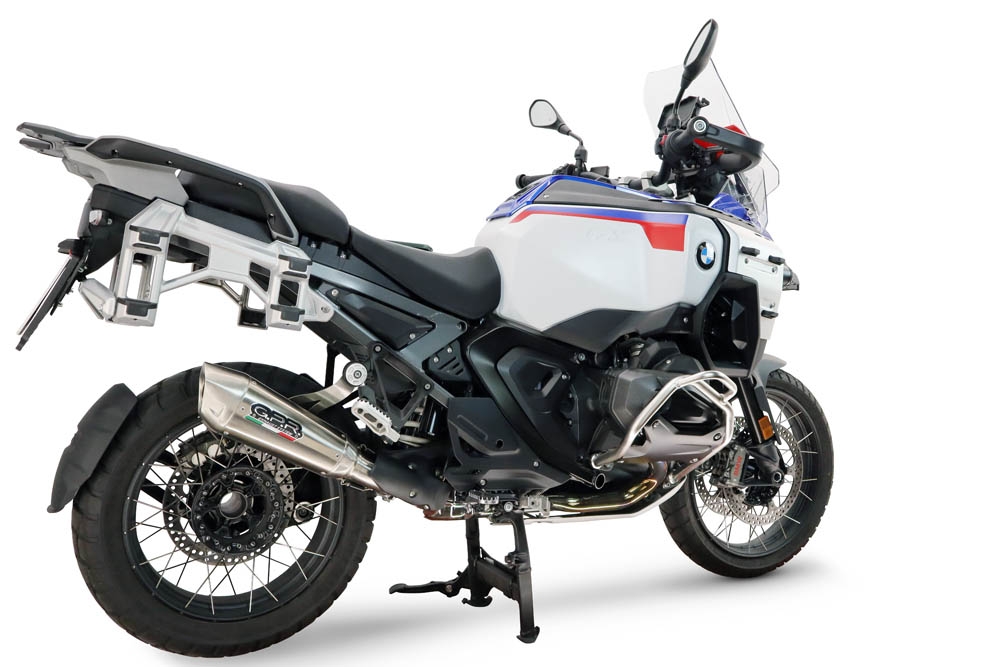GPR exhaust compatible with Bmw R 1300 GS Adventure 2024-2026, GP-Revo Titanium, Homologated legal slip-on exhaust including removable db killer and link pipe 