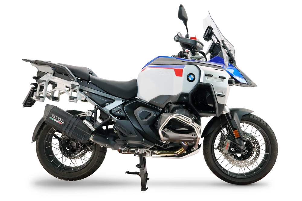 Esapament GPR compatibil cu Bmw R 1300 GS Adventure 2024 Evacuare slip-on omologata, inclusiv db killer detașabil și cot de legătură,Hyper Sonic Black Titanium
