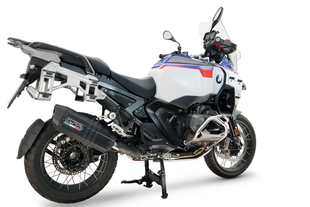 Esapament GPR compatibil cu Bmw R 1300 GS Adventure 2024 Evacuare slip-on omologata, inclusiv db killer detașabil și cot de legătură,Hyper Sonic Black Titanium
