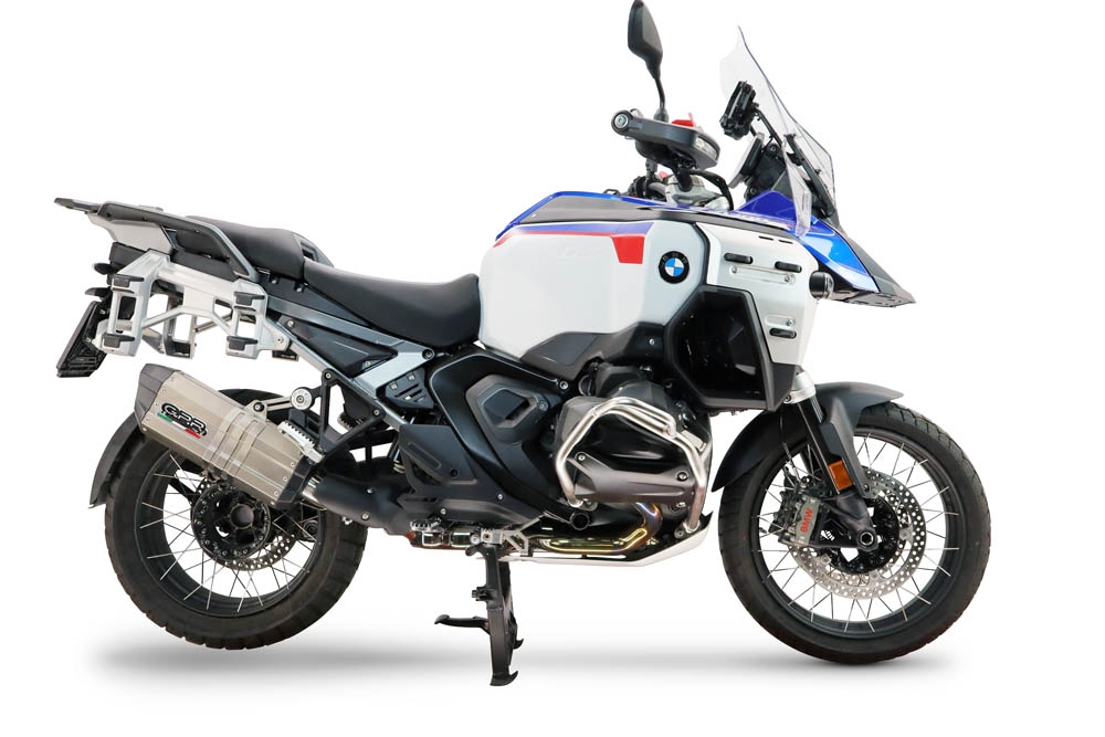 Esapament GPR compatibil cu Bmw R 1300 GS Adventure 2024 Evacuare slip-on omologata, inclusiv db killer detașabil și conductă de legătură,Hyper Sonic Titanium