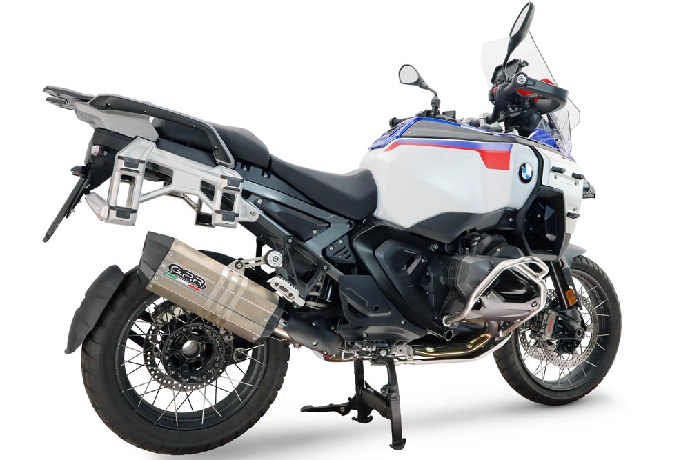 Esapament GPR compatibil cu Bmw R 1300 GS Adventure 2024 Evacuare slip-on omologata, inclusiv db killer detașabil și conductă de legătură,Hyper Sonic Titanium
